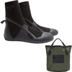 Billabong Absolute 5mm Round Toe Wetsuit Boots & Surftrek Storm Changing Bucket Bag Bundle -