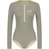 Womens One Piece Long Sleeve Front Zip Swimsuit
