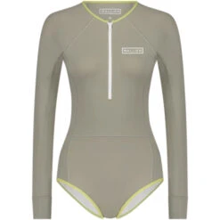 Womens One Piece Long Sleeve Front Zip Swimsuit